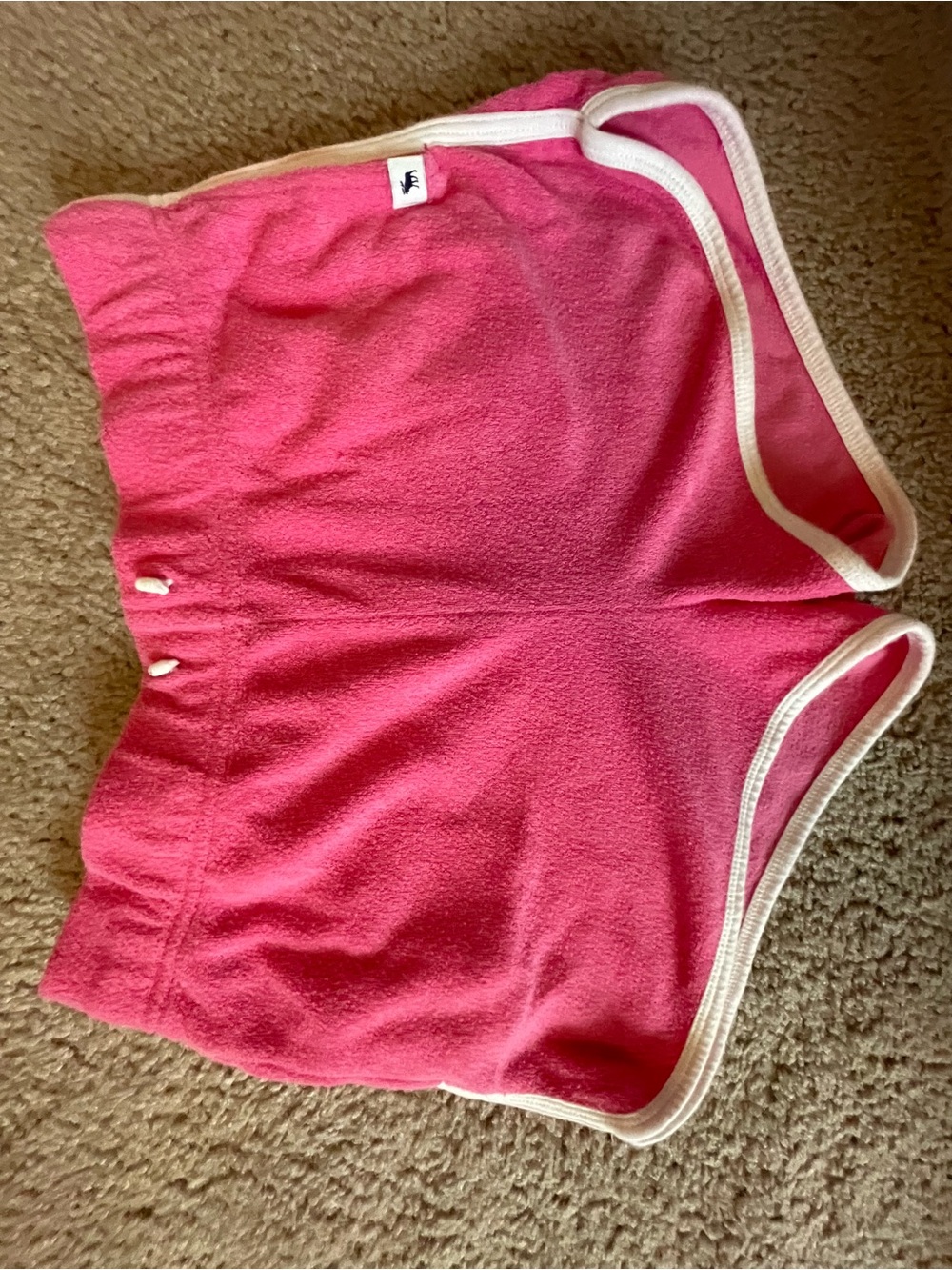abercrombie kids Pink Terry Shorts with White Drawstring Accents